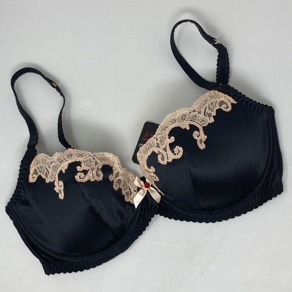 Agent Provocateur Molly Black Silk Bra 34E NWT - Picture 9 of 14